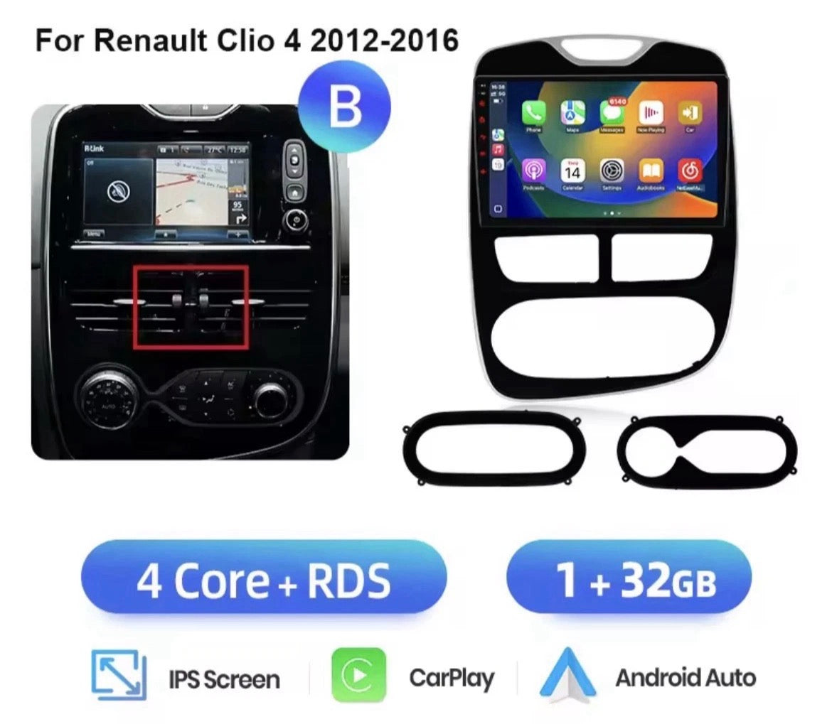 Autoradio android renault clio 4 wireless carplay, android auto, (2012-2016) (2016-2019) 1+32GB